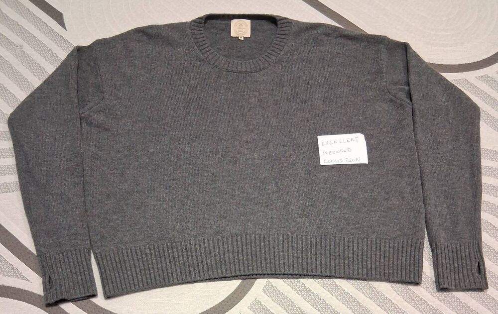 Hotel particulier womens medium cashmere wool sweater thick soft gray boxy loose